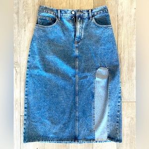 Cider Denim Midi Skirt with slit